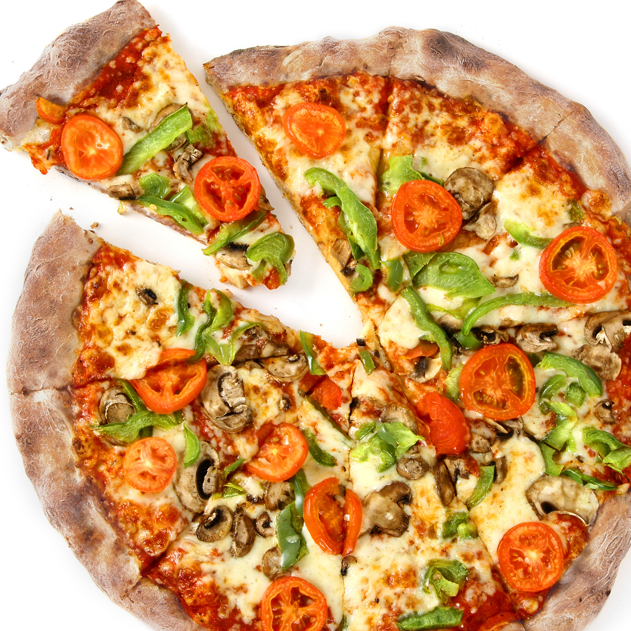 Picture of pizza with vegetable toppings